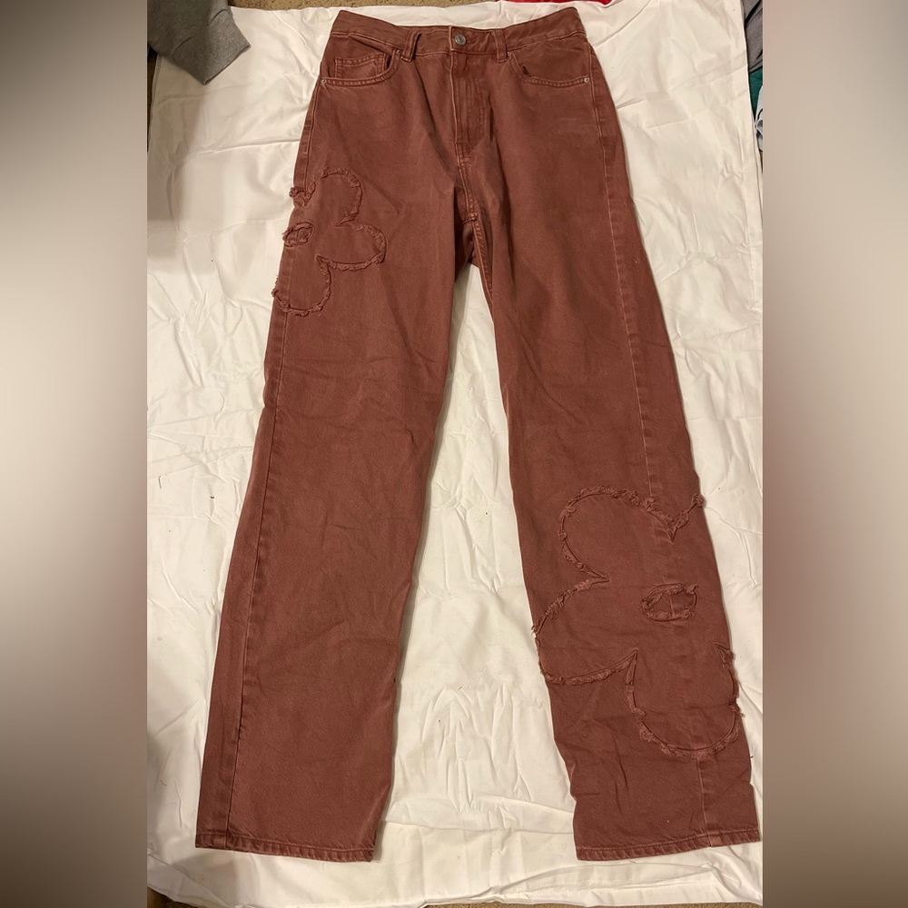 Brown 90s boyfriend jeans